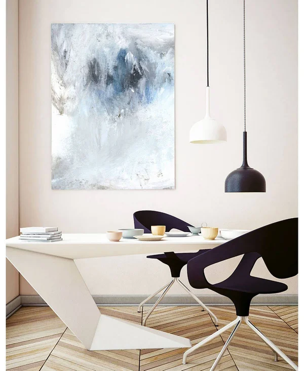 CLICART 22 in. x 28 in. Winter Wonderland II by Pi Studio Wall Art, White/ Blue