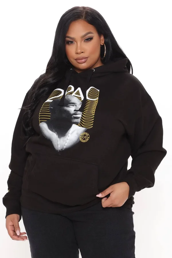 Womens His Judgement 2pac Hoodie in Black Size 2x by Fashion Nova