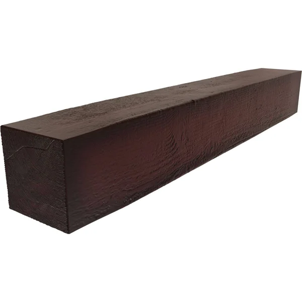 Ekena Millwork MANURS06X10X48ZY 6x22H x 10x22D x 48x22W Rough Sawn Faux Wood Fireplace Mantel - Premium Cherry