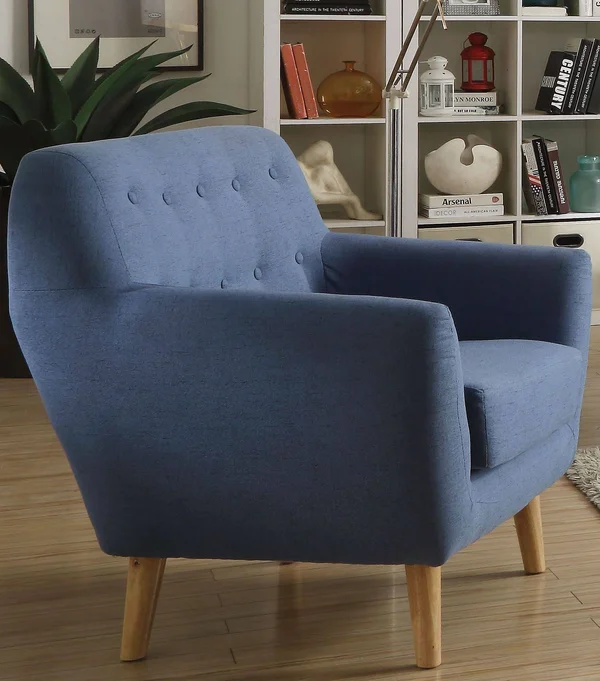 Acme Furniture 52657 Ngaio Blue Linen Chair