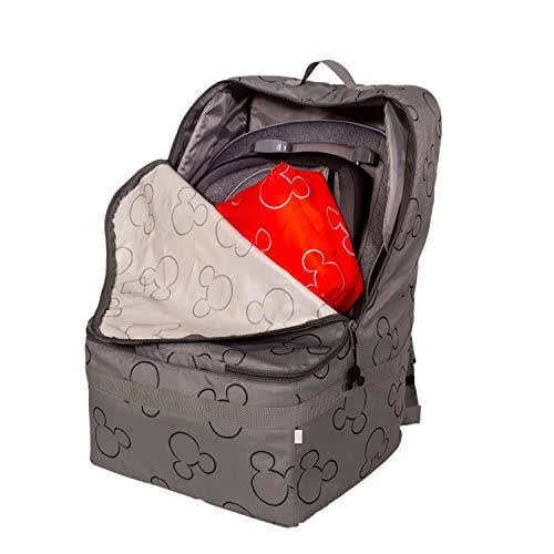 J.L. Childress Disney Baby Ultimate Backpack Padded Car Seat Travel Bag, Grey