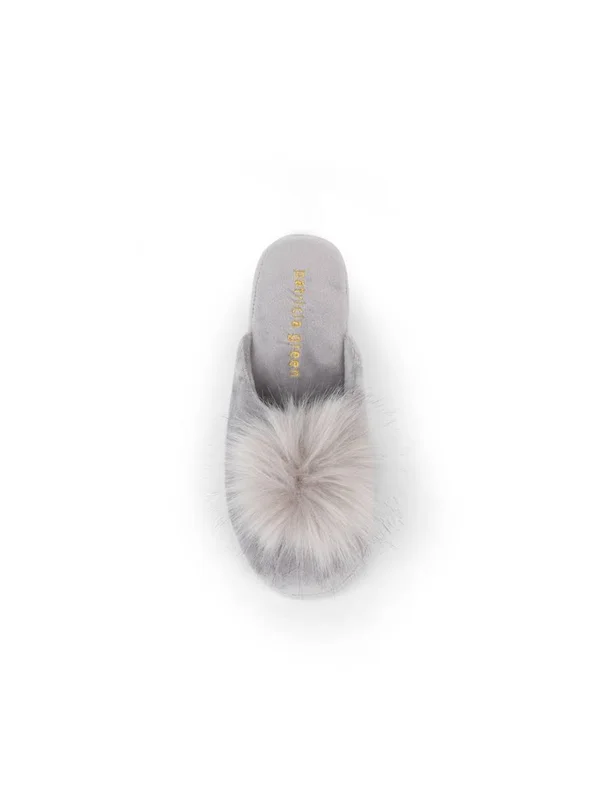 Patricia Green Daisy Pouf Slipper Charcoal - 7/S