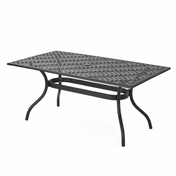 HN Outdoor Causey Black Sand Cast Aluminum Rectangle Table
