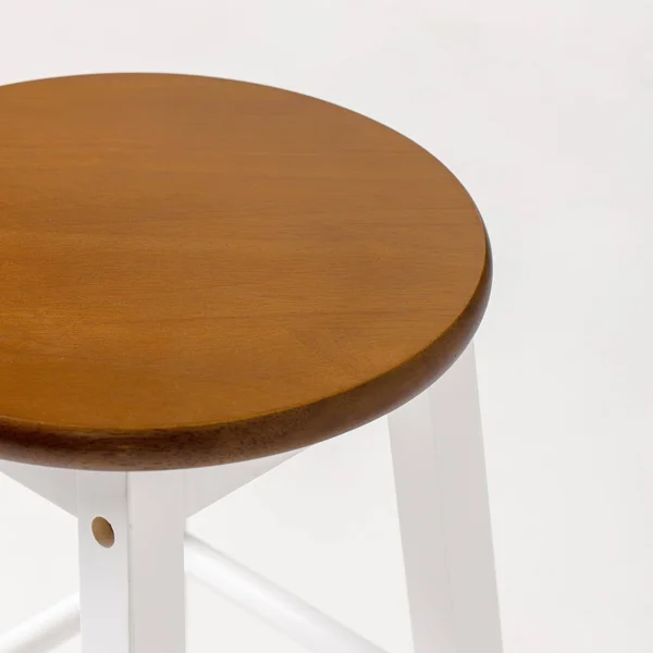 Mavka 24x22 Counter Stool with Round Acacia Seat - Blue Legs