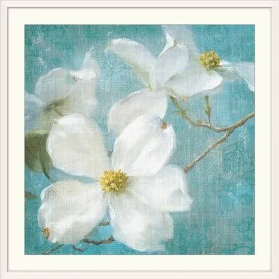 &Indiness Blossom Square Vintage I& Danhui Nai Painting Print Laurel Foundry Modern Farmhouse Format: White Frame - Size: 38x22 H