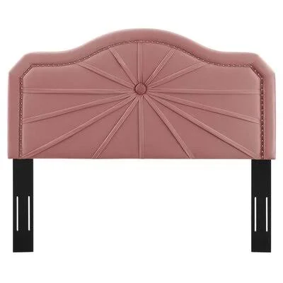 Geerts Upholstered Panel Headboard Red Barrel Studio Size: Twin - Upholstery: Heather Pink