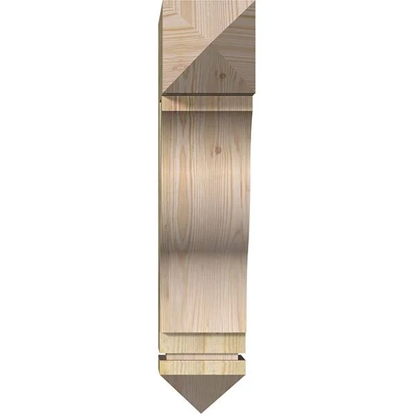 Ekena Millwork 6x22W x 20x22D x 28x22H Funston Arts & Crafts Rough Sawn BRACKET, Douglas Fir