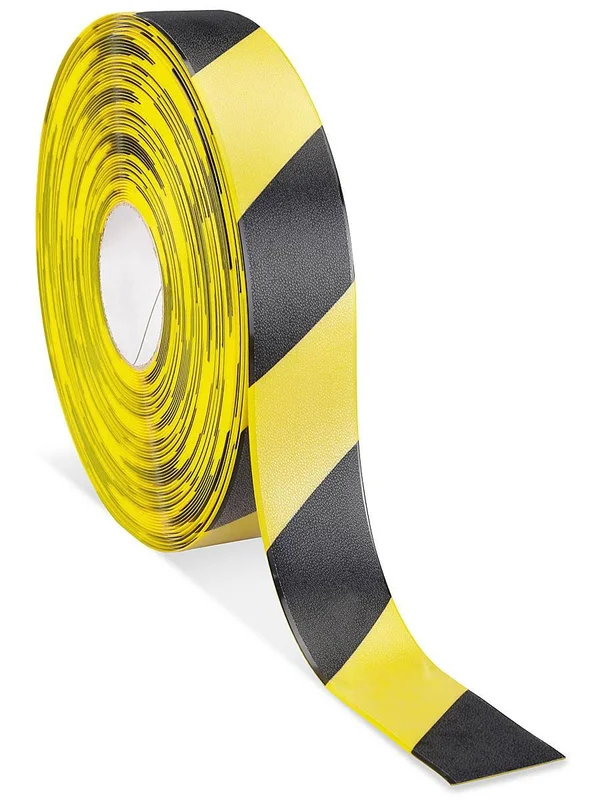 Mighty Line Industrial Floor Marking Tape - Yellow/Black, 2inch x 100ft Roll