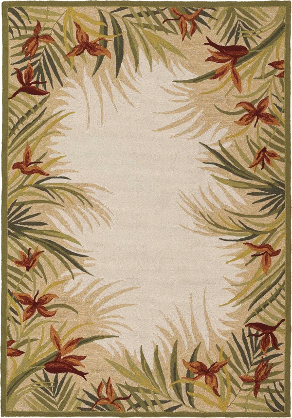 Couristan Covington Tropic Gardens Sand/Multi Area Rug - 3&6x22 x 5&6x22