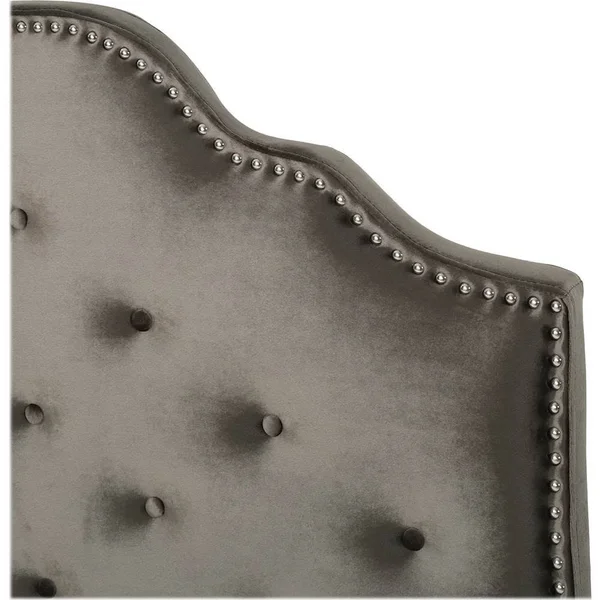 Noble House - Lancaster 62x22 Full-Size/Queen Upholstered Headboard - Gray/Black