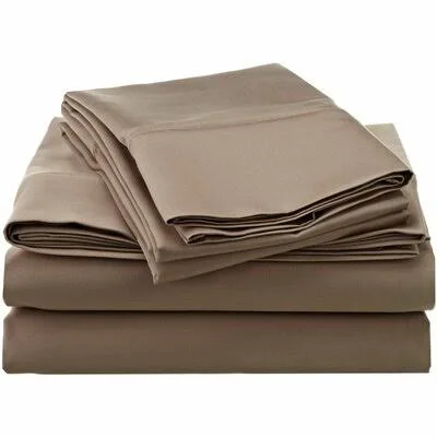 1200 Thread Count 100% Cotton Sheet Set Size: Full, Color: Taupe