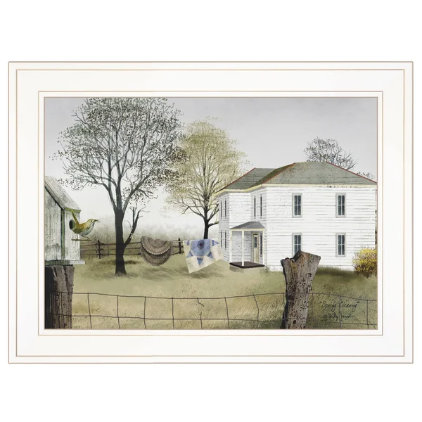 TrendyDecor4U Spring Cleaning by Billy Jacobs - Ready to Hang Framed Print, White Frame