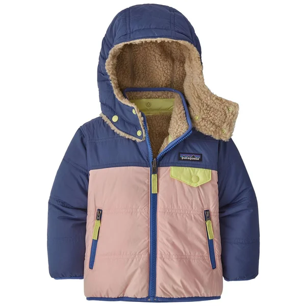 Patagonia Baby Reversible Tribbles Hoody Seafan Pink w/Current Blue 4T