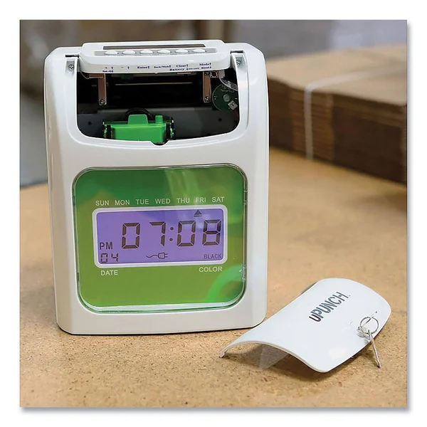 uPunch UB1000 Electronic Non-Calculating Time Clock Bundle - Beige/Green (159971)