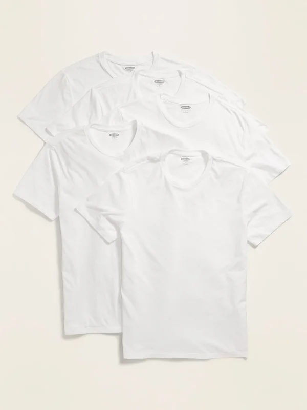 Old Navy Men's Soft-Washed Crew-Neck T-Shirt 5-Pack - Bright White - Tall Size XXXL