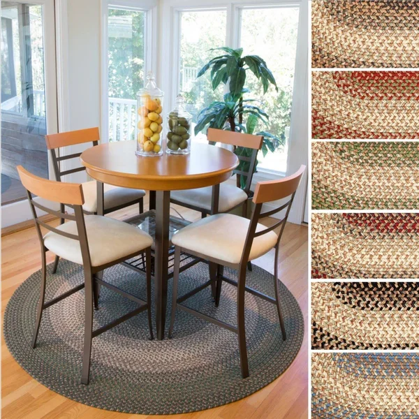 Ellsworth Indoor - Outdoor Reversible Braided Runner Rug by Rhody Rug (2& x 6&) Blue Lake