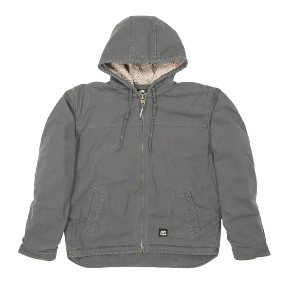 Berne Washed Hooded Work Coat - Grey