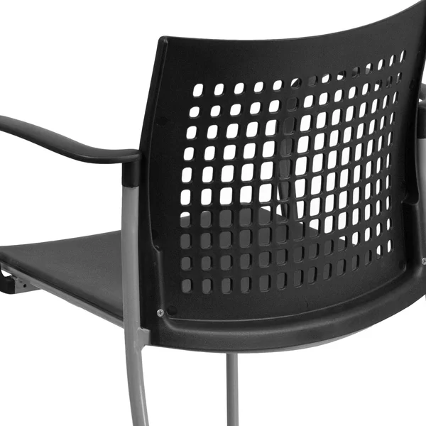 Hercules Series 551 lb. Capacity Black Stack Chair with Air-Vent Back and Arms - Flash Furniture