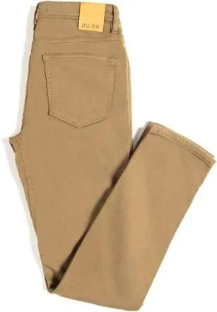 DUER Women's No Sweat Slim Straight Pants Khaki 24 in Waist x 30 in Inseam