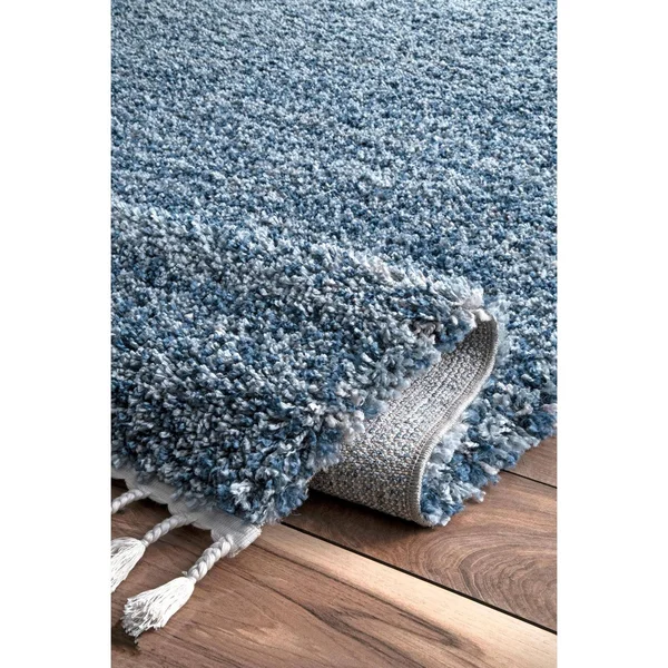 nuLOOM Rugs Contemporary Brooke Shag Blue 7& 10x22 x 11& Area Rug