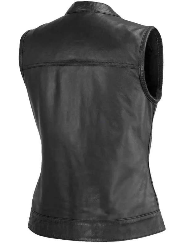First Manufacturing Ludlow Women's Leather Vest - Black - 5XL