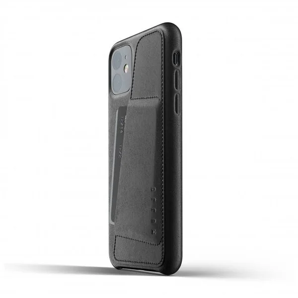 Mujjo Full Leather Wallet Case for iPhone 11 Black