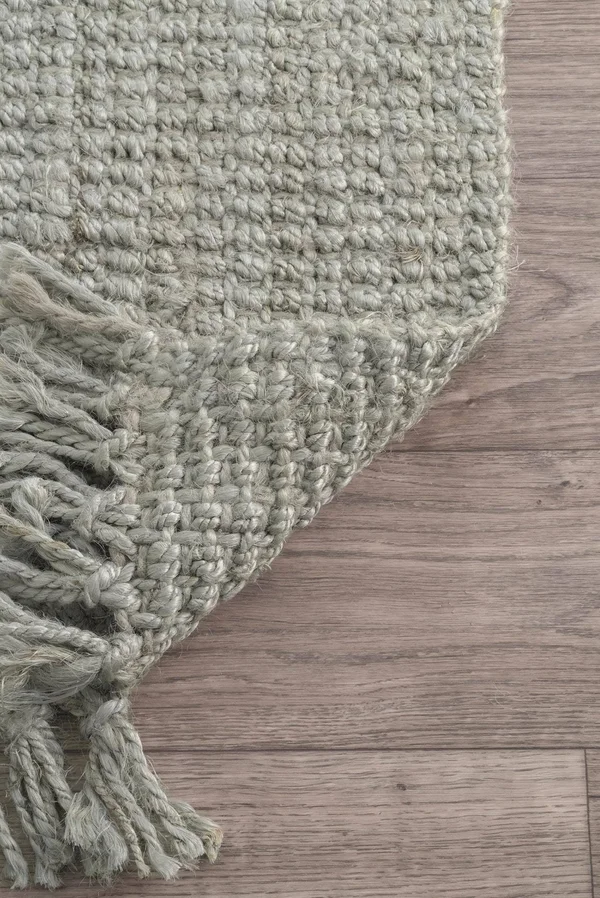 nuLOOM Hand Woven Chunky Loop Jute Rug Grey