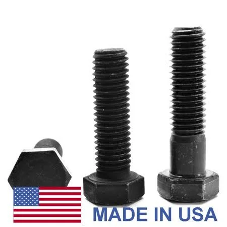 3/8 inch-24 x 6 inch (PT) Fine Thread Grade 8 Hex Cap Screw (Bolt) - USA Alloy Steel Black Oxide Pk 25