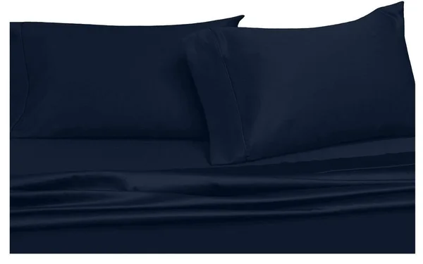Royal Hotel Bedding Split-King: Adjustable King Bed Sheets 5pc Solid Navy 100% Cotton 600-Thread-Count, Deep Pocket