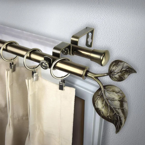 Rod Desyne Antique Brass Ivy Double Curtain Rod 66-In. - 120-In.