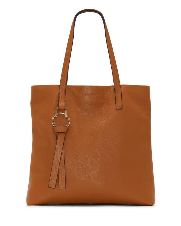 Vince Camuto Plum Leather Tote - Women's - Cognac