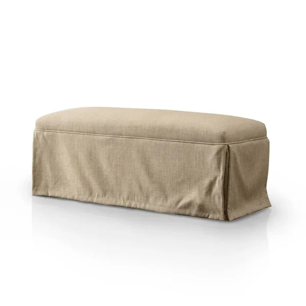 Furniture of America Cols Transitional Linen Fabric Accent Bench, Brown