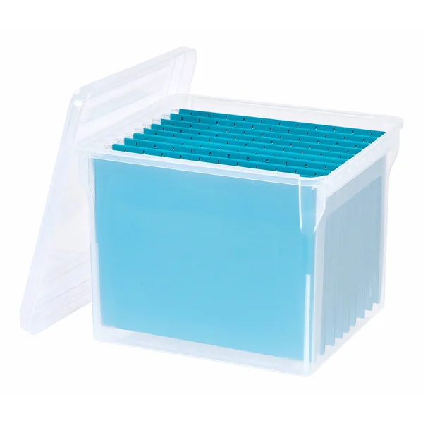 Iris Letter Size File Box - Clear, Pack of 6