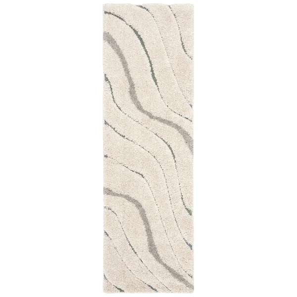 Safavieh Shag Sg472-1160 2&3x22 x 7&0x22 Runner Cream, Light Blue Area Rug