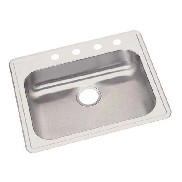 Elkay GE125214 Dayton 25x22 Stainless Steel Kitchen Sink - Single Bowl, Satin