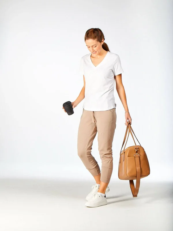 Tasc Performance Varsity Lightweight Jogger for Women in Desert.Size XL