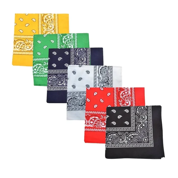 Pack of 240 Mechaly Unisex Paisley 100% Cotton Double Sided Bandanas - Bulk Wholesale