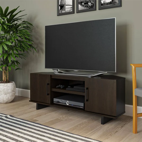 A Design Studio Fleur Corner TV Stand for TVs Up to 50x22 - Brown