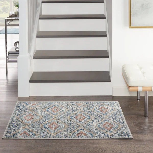 Nourison Concerto CNC16 Area Rug, Blue/Ivory, 2&2x22 x 10&