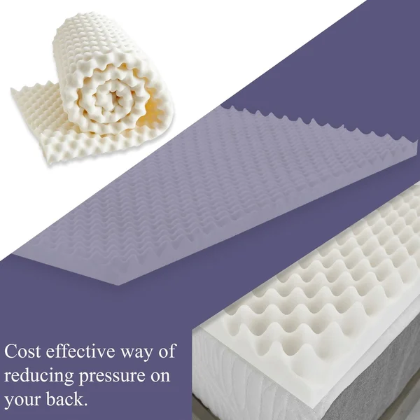 ONATAN High Density Convoluted Egg Shell Breathable Foam Topper - Adds Comfort to Mattress - King - 1 inch