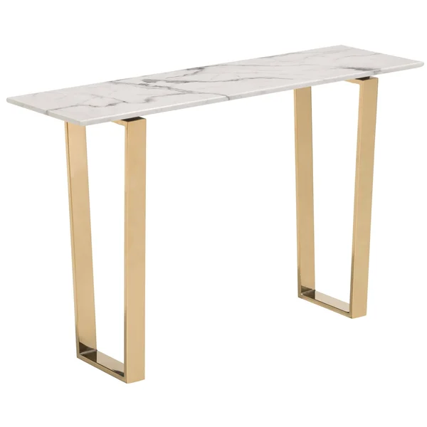 Zuo Atlas Console Table - Stone & Gold