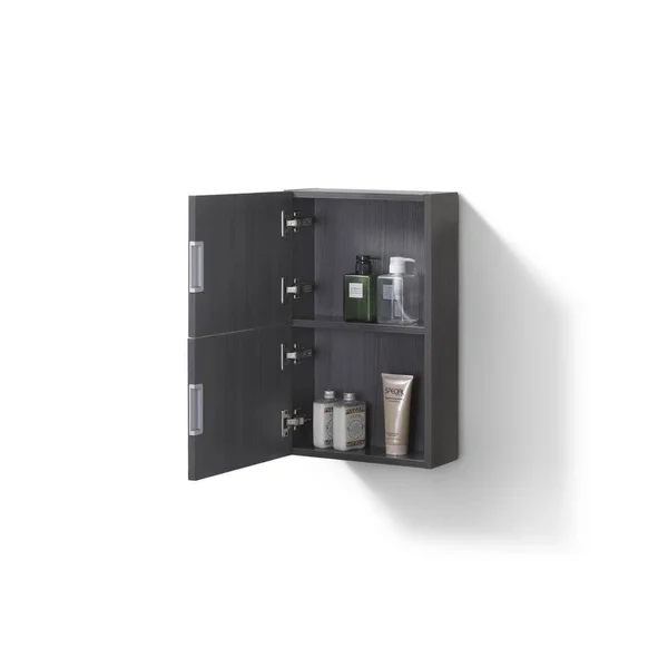 KubeBath Bliss 14x22 Wide by 24x22 High Linen Side Cabinet with One Door in High Gloss Gray Oak Finish - ALT24-HGGO