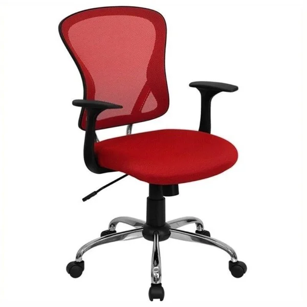 Scranton & Co Mid-Back Mesh Office Chair in Red - SC-464681