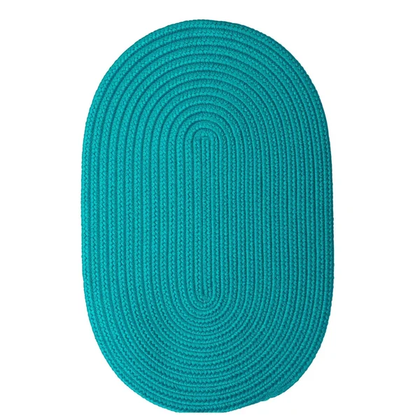 Porch & den Oakland Oval Indoor/ Outdoor Braided Reversible Area Rug Turquoise