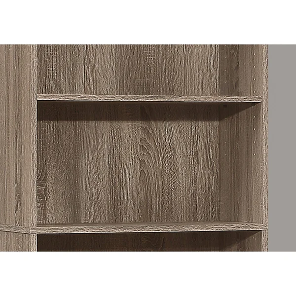 71.25x22 Taupe Brown Contemporary 5 Shelves Rectangular Bookcase