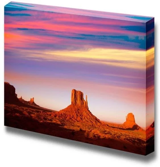 Beautiful Scenery Landscape Monument Valley West Mitten and Merrick Butte Sunset Utah - Canvas Art Wall Decor - 32 inch x 48 inc