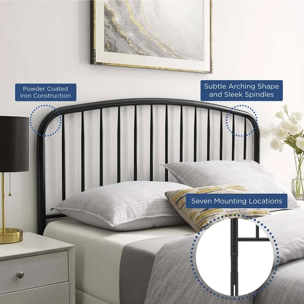Modway Nova Twin Metal Headboard - White