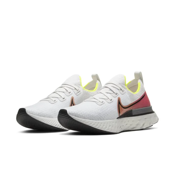 Nike Men's React Infinity Run Flyknit Platinum Tint-Black-Pink Blast, 14