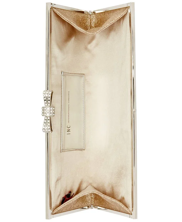Inc Carolyn Glitter Clutch, Created for Macy&s - Silver/Silver