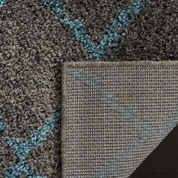 Safavieh ASG742K Arizona Shag Grey - Turquoise Area Rug - 9& x 12&